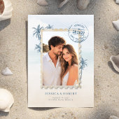 Modern Destination Wedding Photo Save The Date 招待状