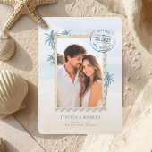 Modern Destination Wedding Photo Save The Date 招待状