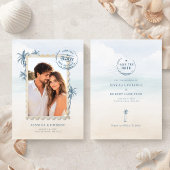 Modern Destination Wedding Photo Save The Date 招待状