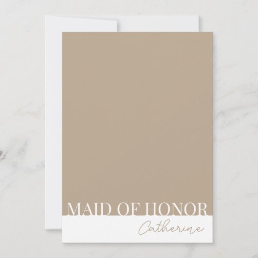 Modern Detailed Maid of Honor Proposal Card 招待状 (正面)