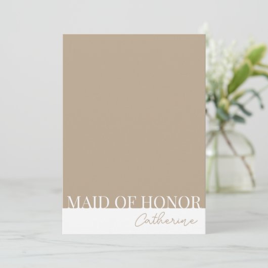 Modern Detailed Maid of Honor Proposal Card 招待状 (スタンド正面)