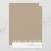 Modern Detailed Maid of Honor Proposal Card 招待状 (正面/裏面)
