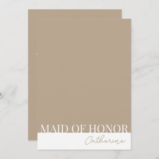 Modern Detailed Maid of Honor Proposal Card 招待状 (正面/裏面)