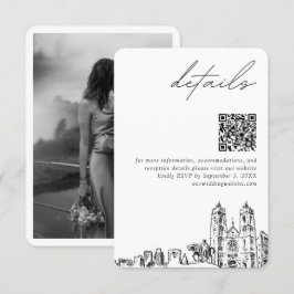 Modern Details QR Code for a Newark Wedding エンクロージャーカード