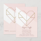 Modern Diaper Raffle Card – Abstract Heart Baby エンクロージャーカード (正面/裏面)