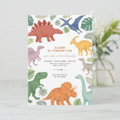 Modern Dinosaur Boy Birthday Party 招待状 (スタンド正面)