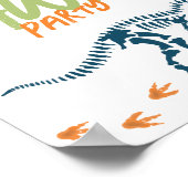 Modern Dinosaur Dig Boys Birthday Welcome Sign ポスター (角)