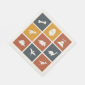 Modern Dinosaur Icon Grid スタンダードランチョンナプキン (角)