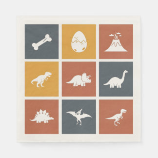 Modern Dinosaur Icon Grid スタンダードランチョンナプキン