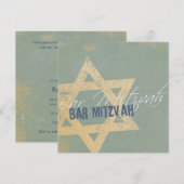 Modern Distressed - Bar Mitzvah Invitation 招待状 (正面/裏面)