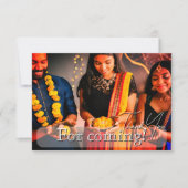 Modern Diwali Festival Family Photo Thank You サンキューカード (正面)