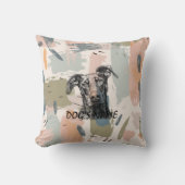 Modern Doberman Portrait – Abstract Brushstroke クッション (正面)