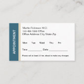 Modern Doctor Office Appointment Cards 予約カード (正面)