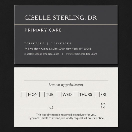 Modern Doctor Office Appointment Reminder 予約カード