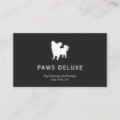 Modern Dog Grooming Silhouette Logo | Charcoal 名刺 (正面)