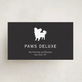 Modern Dog Grooming Silhouette Logo | Charcoal 名刺