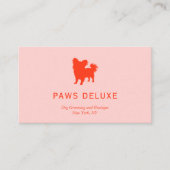 Modern Dog Grooming Silhouette Logo | Orange 名刺 (正面)