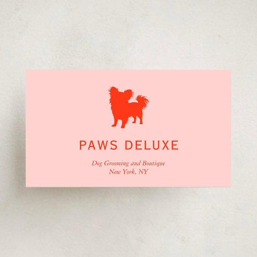 Modern Dog Grooming Silhouette Logo | Orange 名刺