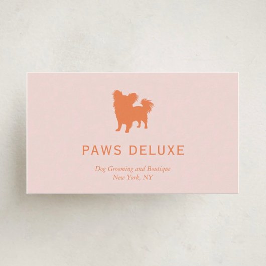 Modern Dog Grooming Silhouette Logo | Orange 名刺