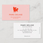 Modern Dog Grooming Silhouette Logo | Orange 名刺 (正面/裏面)