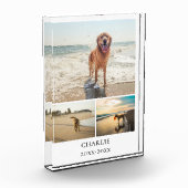 Modern Dog Keepsake Cute Personalized Pet Collage フォトブロック (左)