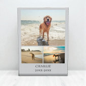Modern Dog Keepsake Gray Personalized Pet Collage フォトブロック