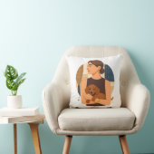 Modern Dog Mom Aesthetic With Cute Puppy クッション (椅子)