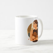 Modern Dog Mom Aesthetic With Cute Puppy コーヒーマグカップ (正面右)