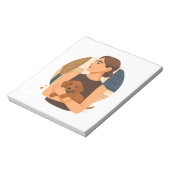 Modern Dog Mom Aesthetic With Cute Puppy ノートパッド (回転)