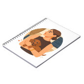 Modern Dog Mom Aesthetic With Cute Puppy ノートブック (左側)