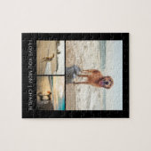 Modern Dog Mom Cute Dogs Black Pet Photo Collage ジグソーパズル (横)