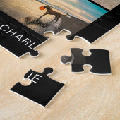 Modern Dog Mom Cute Dogs Black Pet Photo Collage ジグソーパズル (側面)