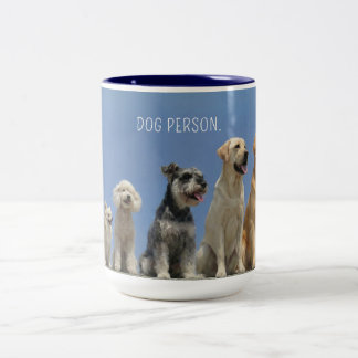 Modern Dog Person | Minimalist Multi Breed Photo ツートーンマグカップ