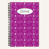 Modern Dog Profile Pattern Pink Custom Small ノートブック (正面)