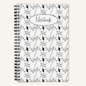 Modern Dog Profile Pattern White Custom Small ノートブック (正面)