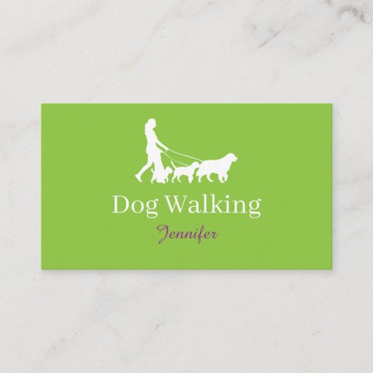 Modern Dog Walker Business Card 名刺 (正面)