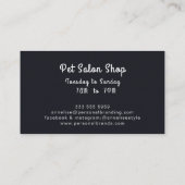 Modern Dog Walker Pet Sitter Watercolor Black 名刺 (裏面)