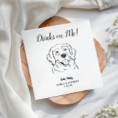 Modern Dog Wedding Cocktail Napkin  スタンダードカクテルナプキン