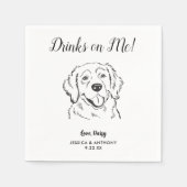 Modern Dog Wedding Cocktail Napkin  スタンダードカクテルナプキン (正面)