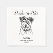 Modern Dog Wedding Cocktail Napkins  スタンダードカクテルナプキン (正面)