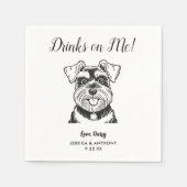 Modern Dog Wedding Cocktail Napkins  スタンダードカクテルナプキン (正面)