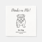 Modern Dog Wedding Cocktail Napkins  スタンダードカクテルナプキン (正面)
