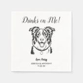 Modern Dog Wedding Cocktail Napkins  スタンダードカクテルナプキン (正面)