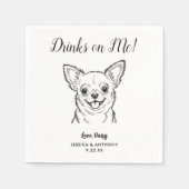 Modern Dog Wedding Cocktail Napkins  スタンダードカクテルナプキン (正面)