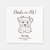 Modern Dog Wedding Cocktail Napkins  スタンダードカクテルナプキン (正面)