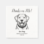 Modern Dog Wedding Cocktail Napkins  スタンダードカクテルナプキン (正面)