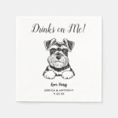 Modern Dog Wedding Cocktail Napkins  スタンダードカクテルナプキン (正面)