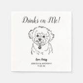 Modern Dog Wedding Cocktail Napkins  スタンダードカクテルナプキン (正面)