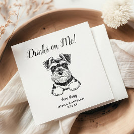 Modern Dog Wedding Cocktail Napkins  スタンダードカクテルナプキン