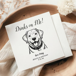 Modern Dog Wedding Cocktail Napkins  スタンダードカクテルナプキン